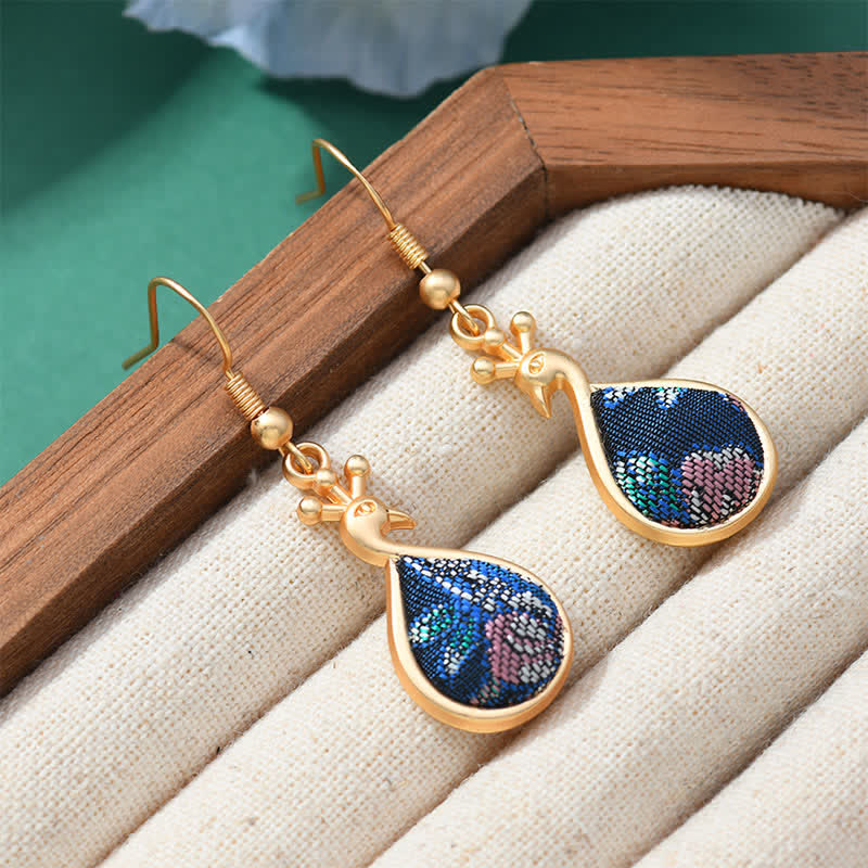 Buddha Stones ソンブロケード カラフルトーン 花柄豊かさドロップイヤリング - image 13