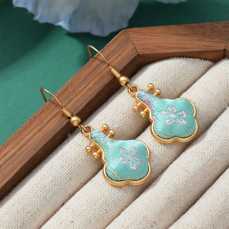 Buddha Stones ソンブロケード カラフルトーン 花柄豊かさドロップイヤリング - image 12