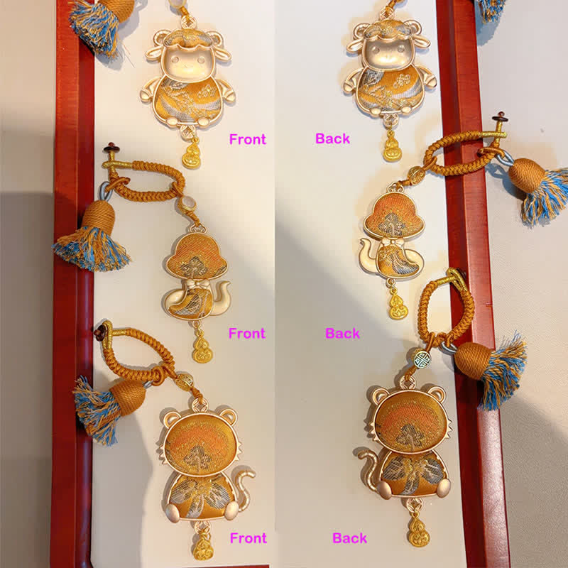 Buddha Stones 宋錦織の手作り中国十二支タッセル幸運キーホルダー - image 42