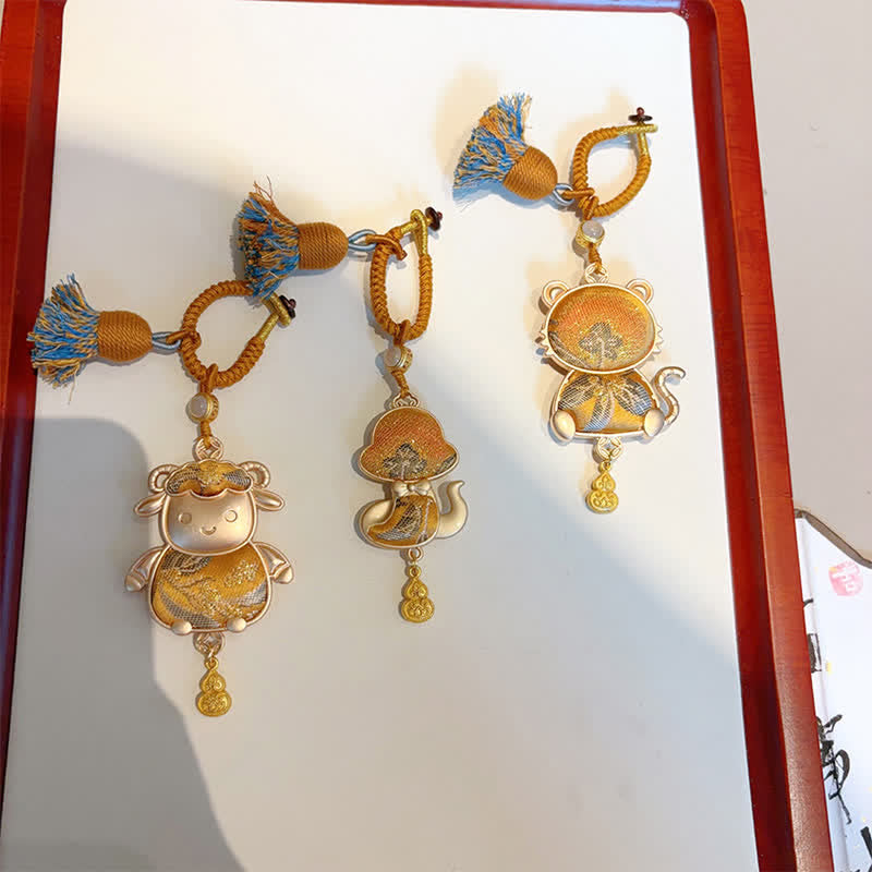 Buddha Stones 宋錦織の手作り中国十二支タッセル幸運キーホルダー - image 40