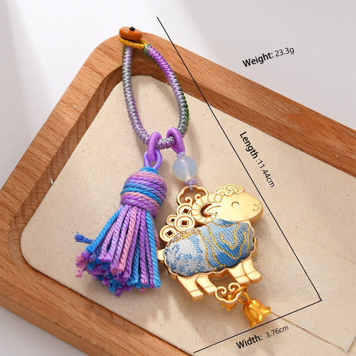 Buddha Stones 宋錦織の手作り中国十二支幸運タッセルキーホルダー - image 11