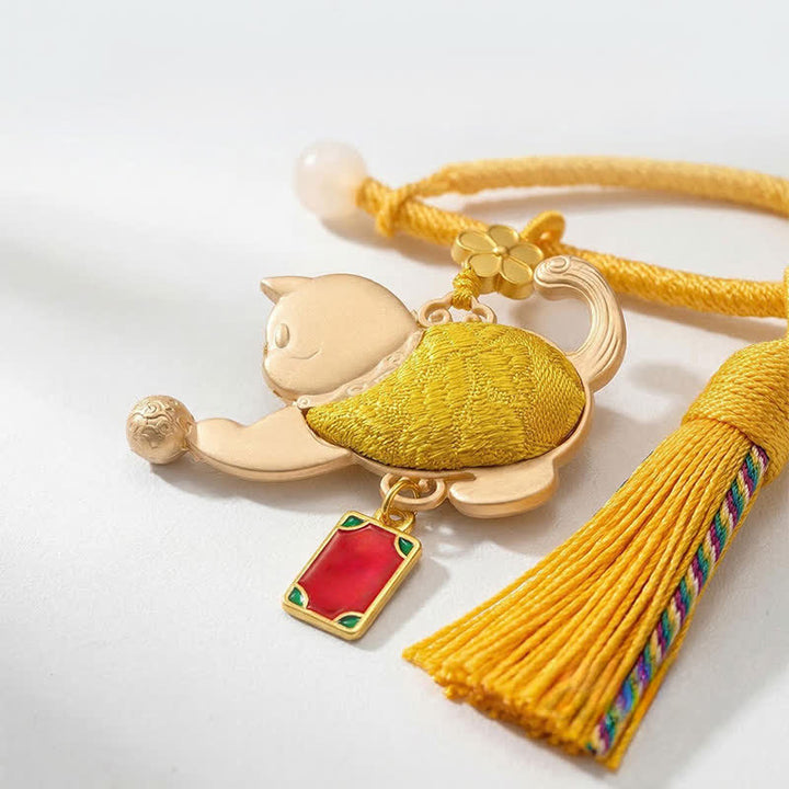 Buddha Stones ソンブロケード 招き猫 タッセル ギフトボックス キーホルダー - image 2