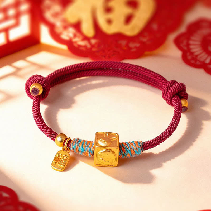 Buddha Stones 手作りの三和音干支保護赤紐ブレスレット - image 12