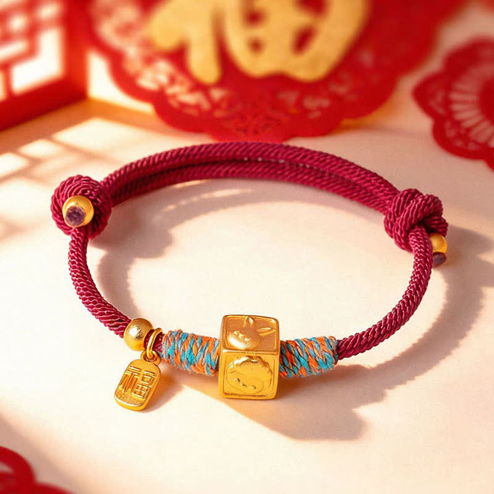 Buddha Stones 手作りの赤紐で作られた中国の十二支の幸運のお守りブレスレット - image 14