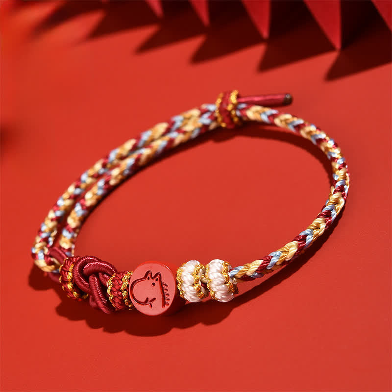 Buddha Stones 辰砂の干支集中力 手織り赤紐ブレスレット - image 17