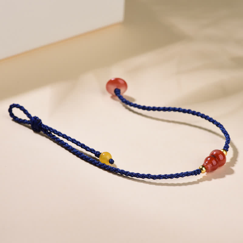 Buddha Stones 南赤瑪瑙のポジティブハンドメイドブルーストリングブレスレット - image 3