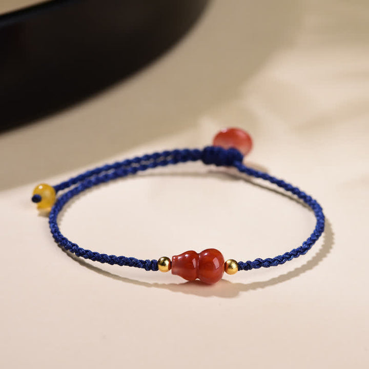 Buddha Stones 南赤瑪瑙のポジティブハンドメイドブルーストリングブレスレット - image 2