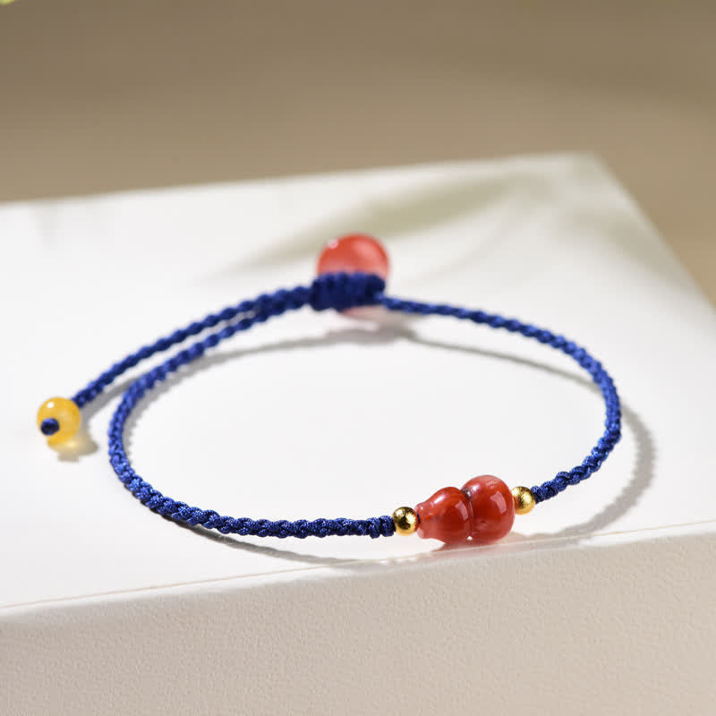 Buddha Stones 南赤瑪瑙のポジティブハンドメイドブルーストリングブレスレット - image 4