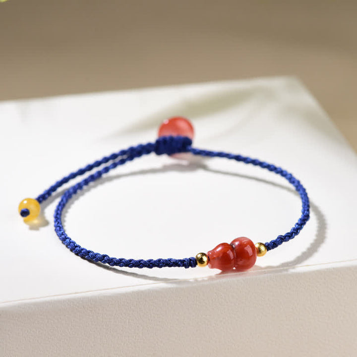 Buddha Stones 南赤瑪瑙のポジティブハンドメイドブルーストリングブレスレット - image 4