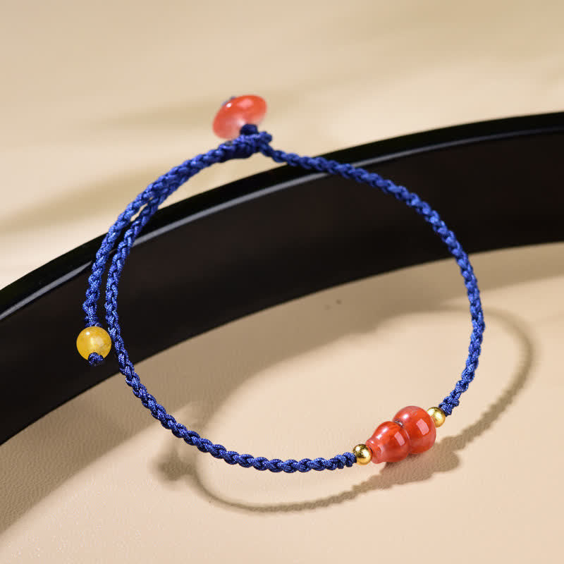 Buddha Stones 南赤瑪瑙のポジティブハンドメイドブルーストリングブレスレット - image 1
