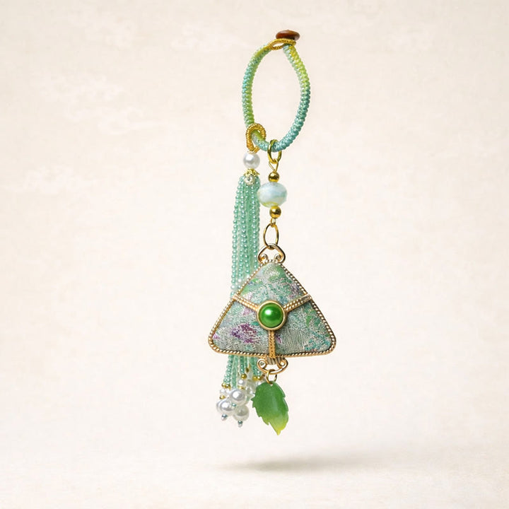 Buddha Stones 宋錦粽子型チャーム天秤キーホルダー - image 0