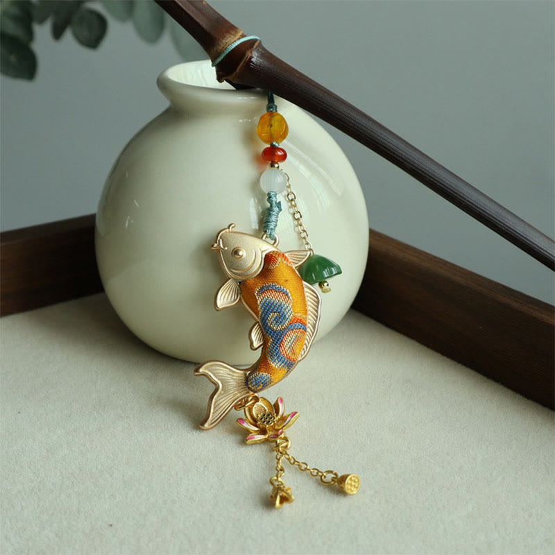 Buddha Stones 宋錦鯉鯉財運キーホルダー - image 3