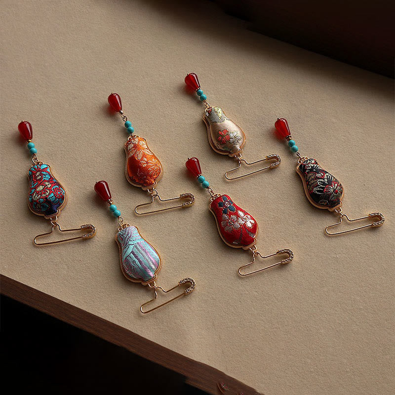 Buddha Stones 宋錦織花瓶デザイン エレガントなブローチ - image 12