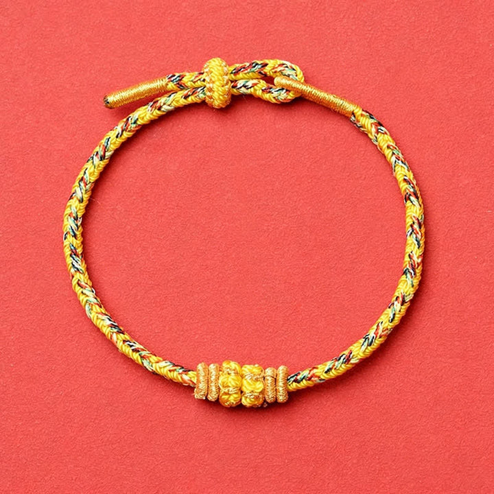 Buddha Stones 黄色の編み込みロープの花の根源を象徴するブレスレット - 黄色 - 付属品なし - image 6