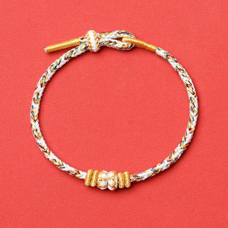 Buddha Stones 白い編み込みロープの花の知識ブレスレット - 白 - 付属品なし - image 5