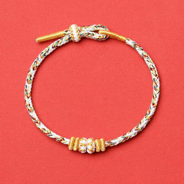 Buddha Stones 白い編み込みロープの花の知識ブレスレット - 白 - 付属品なし - image 5