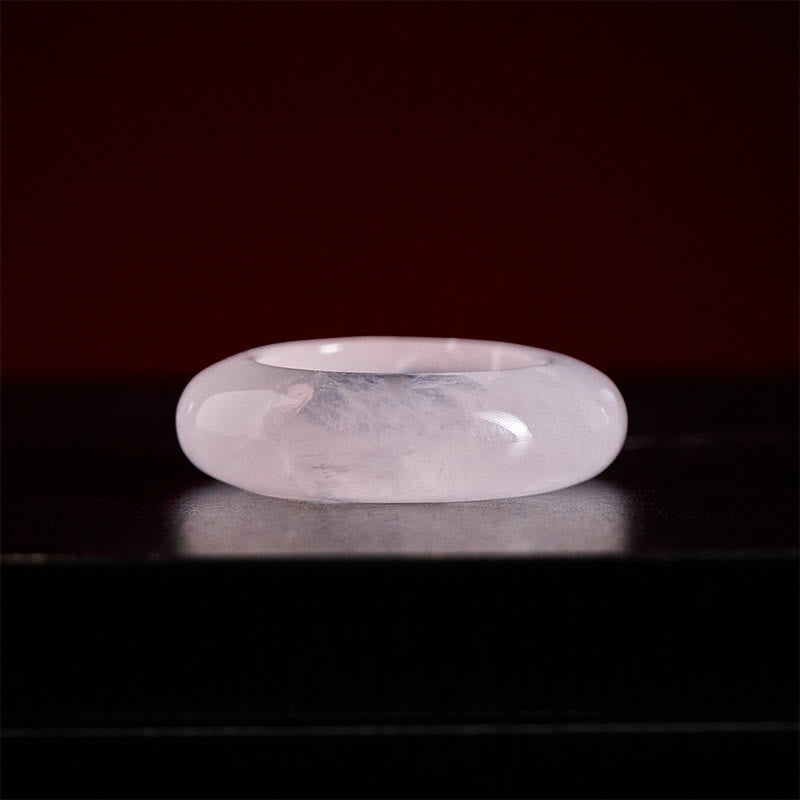 Buddha Stones 天然ローズクォーツの愛のエネルギーヒーリングリング - image 3