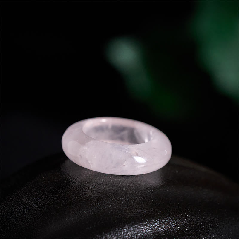 Buddha Stones 天然ローズクォーツの愛のエネルギーヒーリングリング - image 4