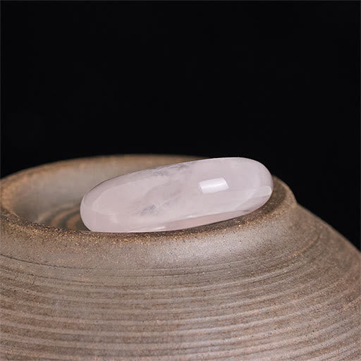Buddha Stones 天然ローズクォーツの愛のエネルギーヒーリングリング - image 1