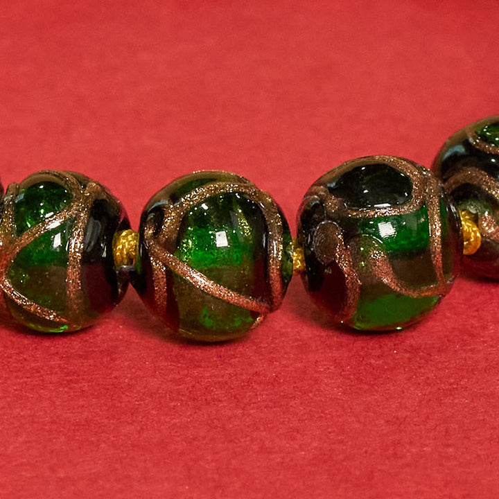 Buddha Stones チベットの琉璃ガラスビーズ五方位財神仏目良縁祈願ストリングブレスレット - image 30