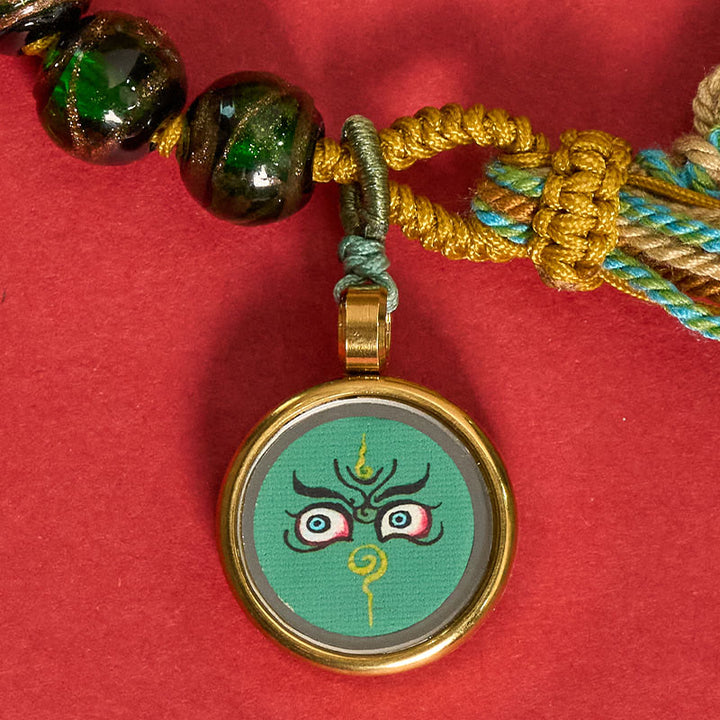 Buddha Stones チベットの琉璃ガラスビーズ五方位財神仏目良縁祈願ストリングブレスレット - image 29