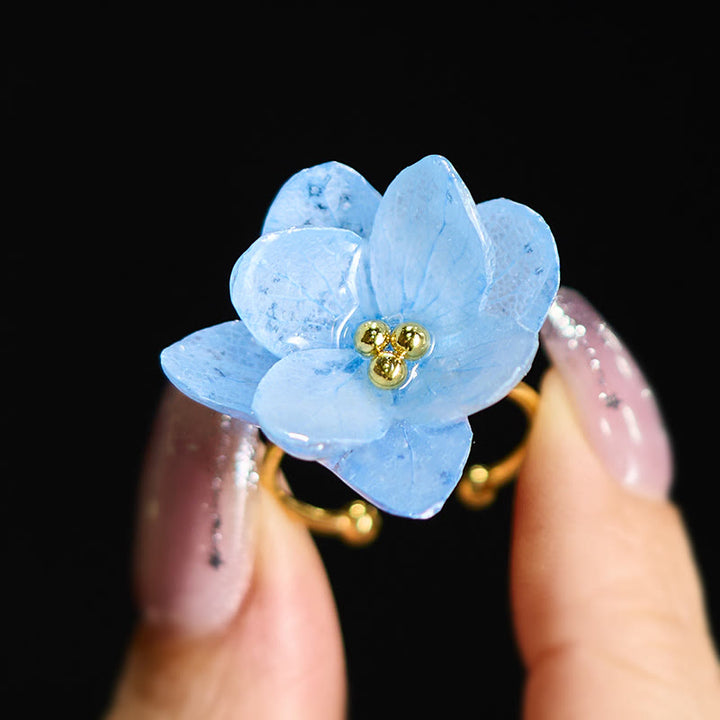 Buddha Stones リュウリアジサイの花の知恵の指輪 - image 1