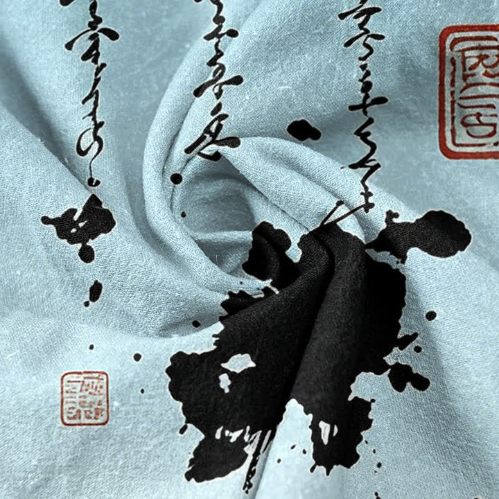 Buddha Stones コットンインク竹柄メンズテーパードパンツ（ポケット付き） - image 7