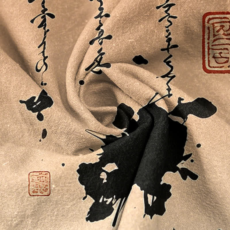 Buddha Stones コットンインク竹柄メンズテーパードパンツ（ポケット付き） - image 11