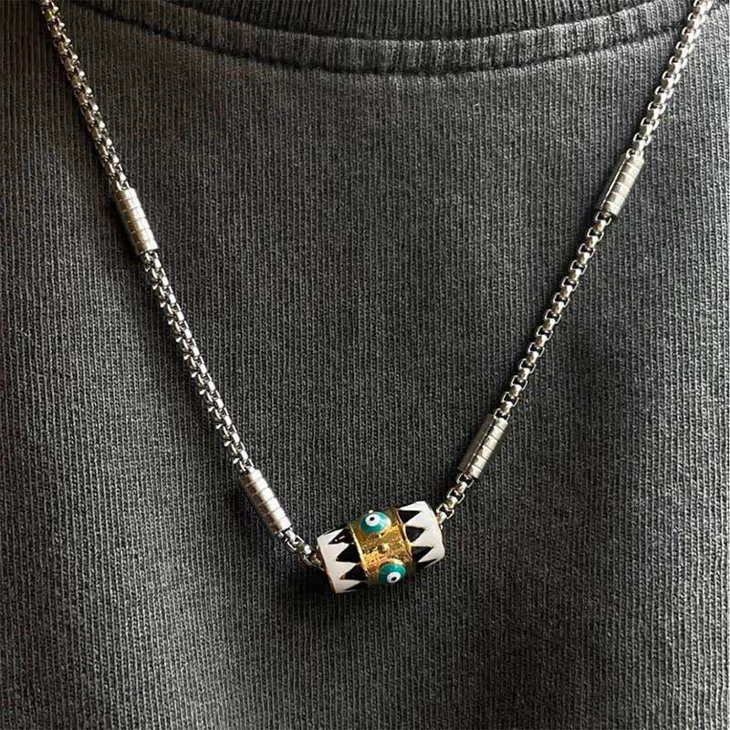 Buddha Stones 銅製エナメル製邪視除けペンダントネックレス - image 7