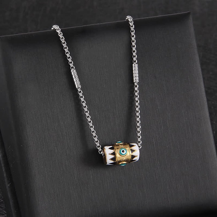 Buddha Stones 銅製エナメル製邪視除けペンダントネックレス - image 3