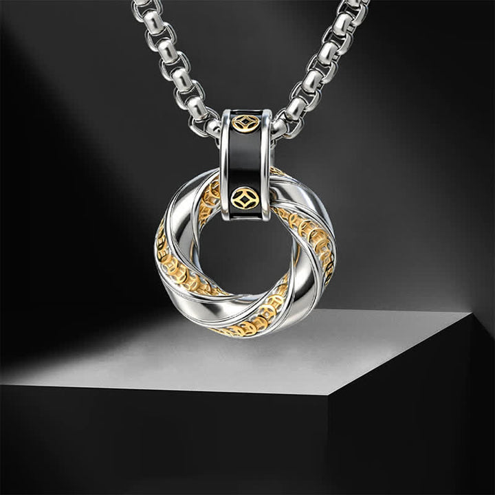 Buddha Stones 銅製中国コインメッキの富のネックレス - image 3