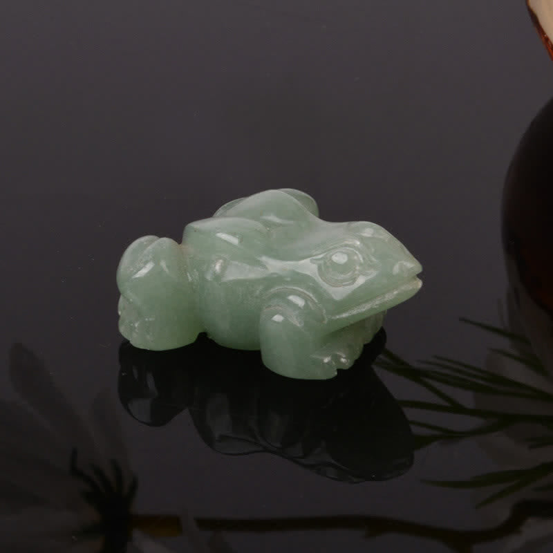 Buddha Stones 天然グリーンアベンチュリンクリアクォーツカエル型富のクリスタル＆ストーン装飾 - グリーンアベンチュリン（幸運♥ポジティブ） - image 0