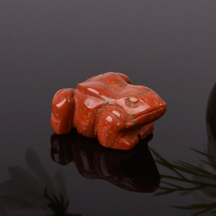 Buddha Stones 天然グリーンアベンチュリンクリアクォーツカエル型富のクリスタル＆ストーン装飾 - レッドストーン（活力♥回復力） - image 4
