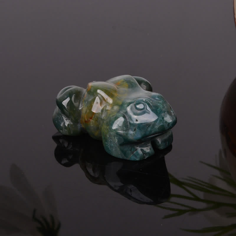 Buddha Stones 天然グリーンアベンチュリンクリアクォーツカエル型富のクリスタル＆ストーン装飾 - インド産アゲート（ポジティブ♥穏やか） - image 16