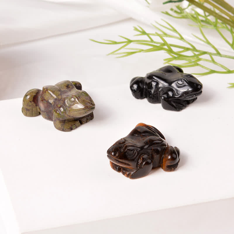 Buddha Stones 天然グリーンアベンチュリンクリアクォーツカエル型富のクリスタル＆ストーン装飾 - image 31