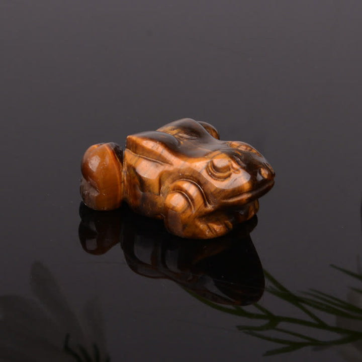 Buddha Stones 天然グリーンアベンチュリンクリアクォーツカエル型富のクリスタル＆ストーン装飾 - タイガーアイ（勇気♥強さ） - image 14