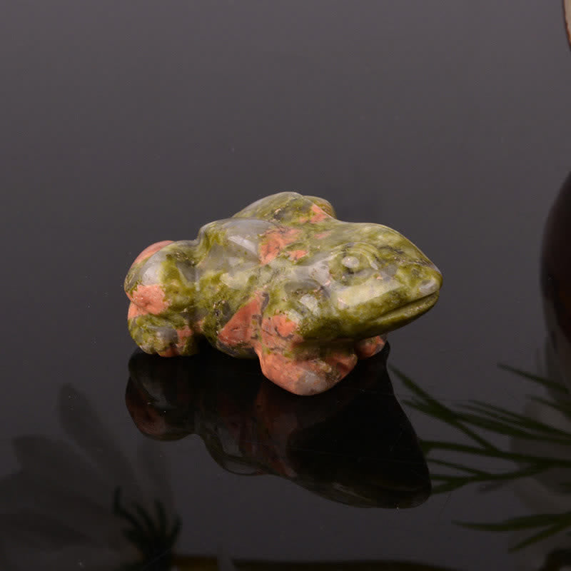 Buddha Stones 天然グリーンアベンチュリンクリアクォーツカエル型富のクリスタル＆ストーン装飾 - ユナカイト(バランス♥グラウンディング) - image 10