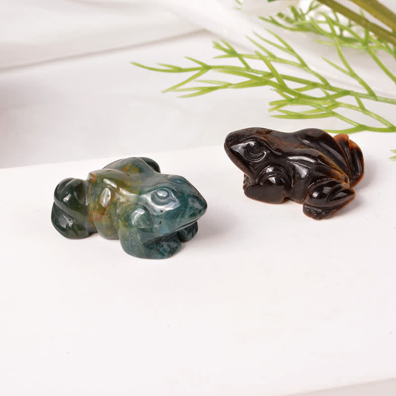 Buddha Stones 天然グリーンアベンチュリンクリアクォーツカエル型富のクリスタル＆ストーン装飾 - image 30