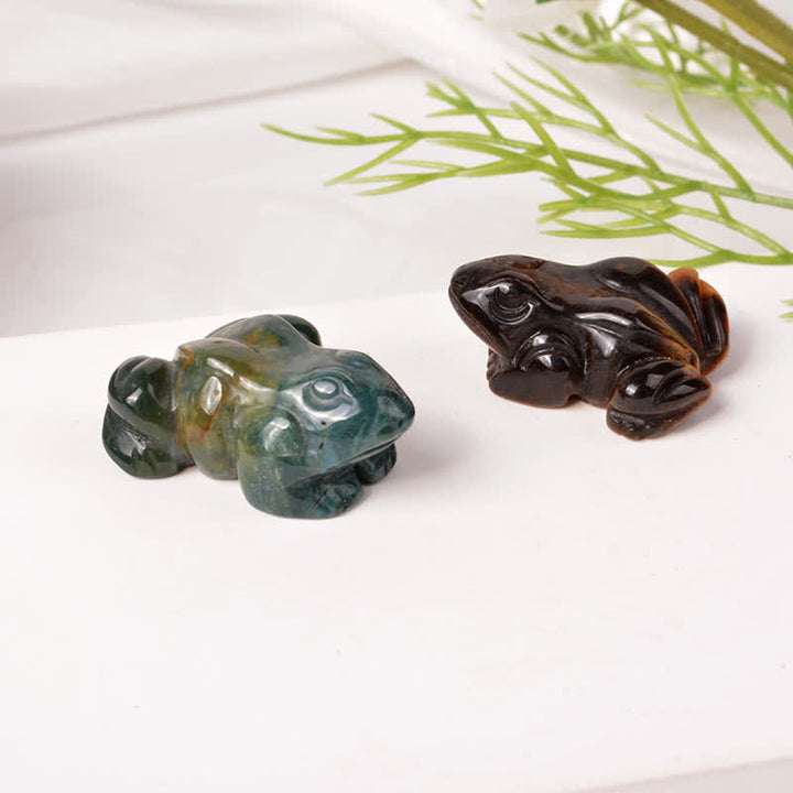 Buddha Stones 天然グリーンアベンチュリンクリアクォーツカエル型富のクリスタル＆ストーン装飾 - image 30