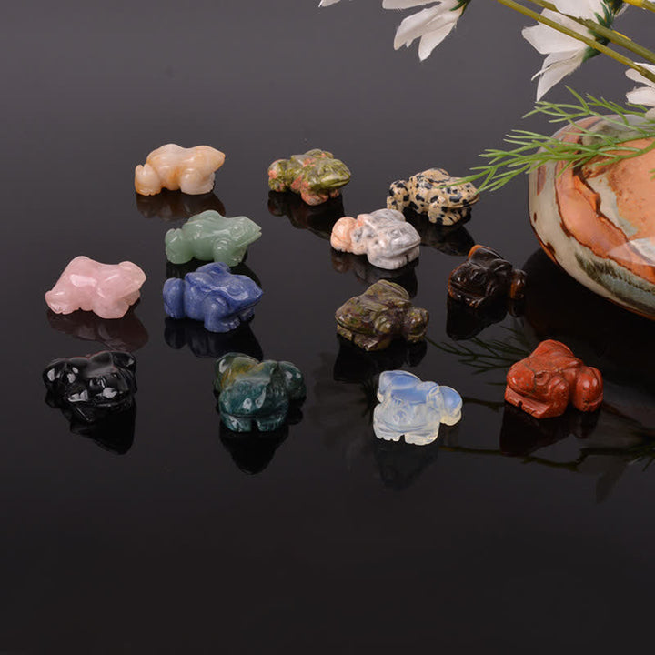 Buddha Stones 天然グリーンアベンチュリンクリアクォーツカエル型富のクリスタル＆ストーン装飾 - image 33