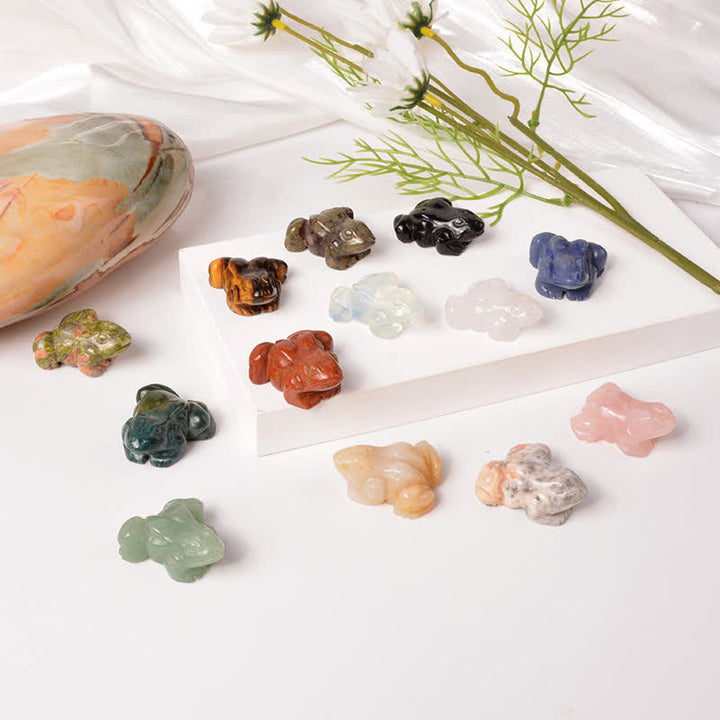 Buddha Stones 天然グリーンアベンチュリンクリアクォーツカエル型富のクリスタル＆ストーン装飾 - image 34
