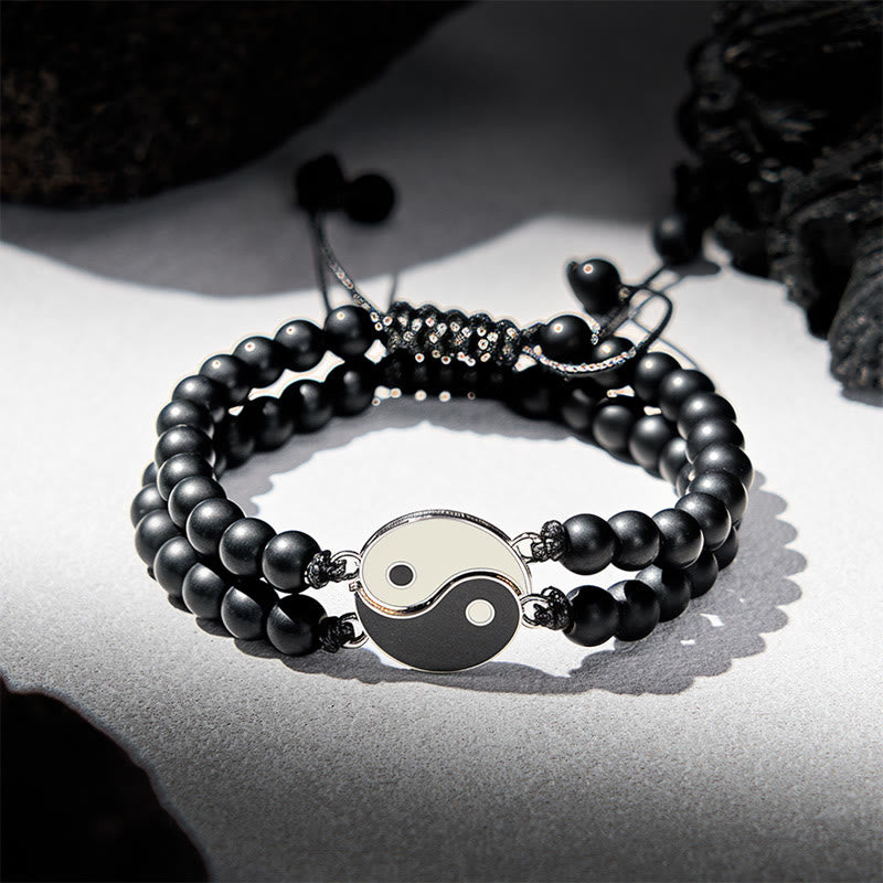 Buddha Stones 陰陽ヘマタイトフロストストーン溶岩石サポートブレスレット - フロストストーン（手首周り：17～27cm） - image 7