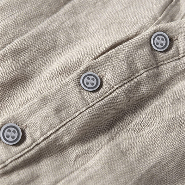 Buddha Stones 無地 半袖 綿麻シャツ メンズ プルオーバー カジュアル 夏用 - image 48