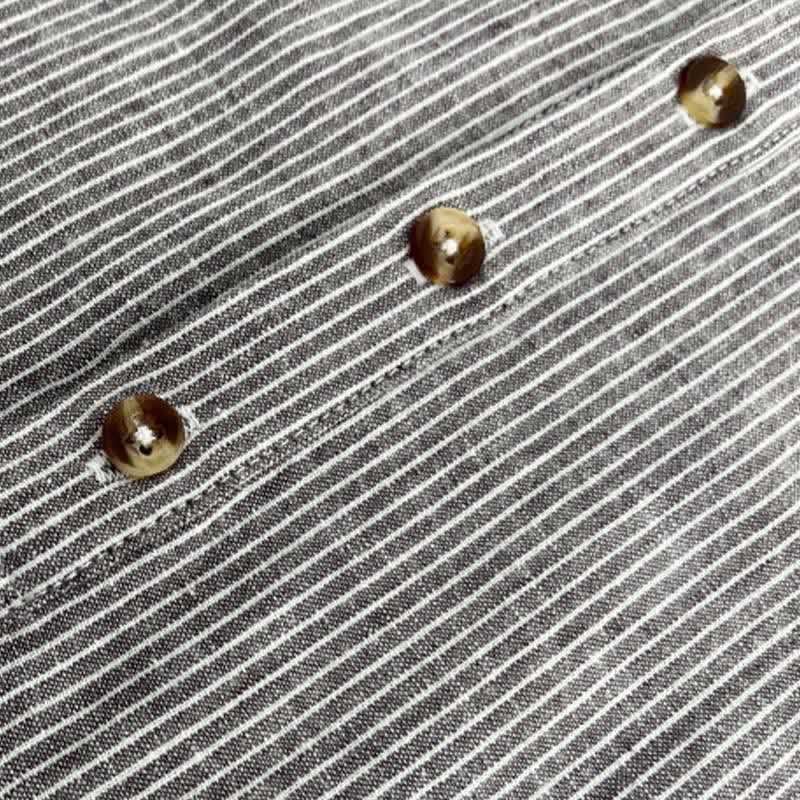 Buddha Stones 夏用ハーフボタン細ストライプメンズ半袖シャツ - image 6