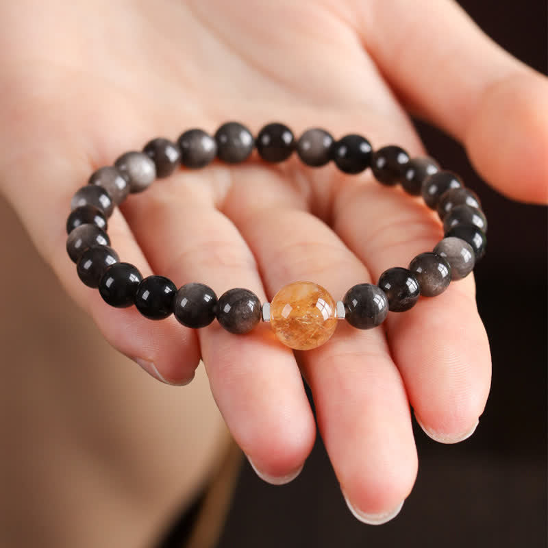 Buddha Stones 黒曜石のグラウンディング ハンドメイド 中国風ラウンドブレスレット - image 3