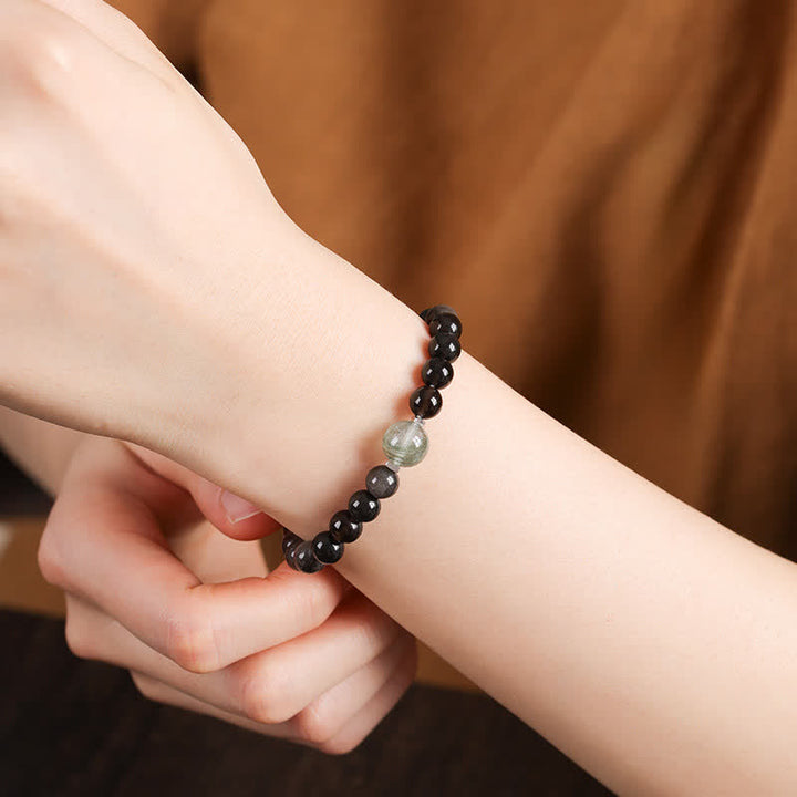 Buddha Stones 黒曜石のグラウンディング ハンドメイド 中国風ラウンドブレスレット - image 8