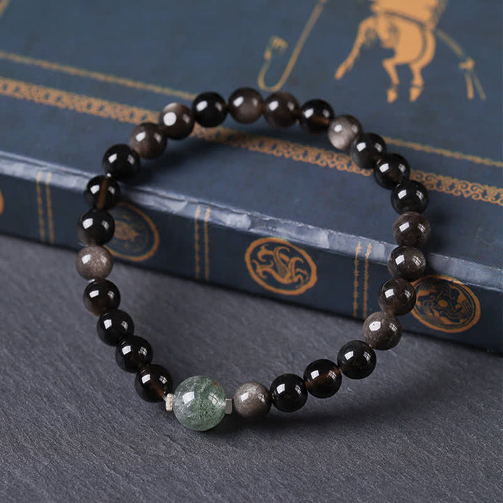 Buddha Stones 黒曜石のグラウンディング ハンドメイド 中国風ラウンドブレスレット - image 2