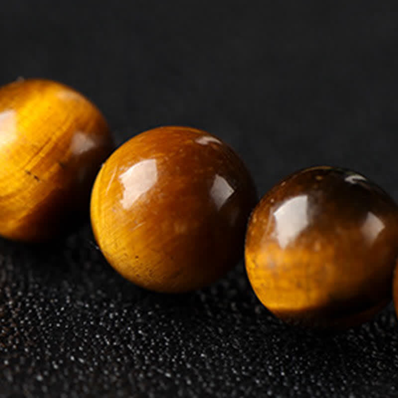 Buddha Stones タイガーアイシルバーシエンオブシディアン豊かさハンドメイドダブルラップブレスレット - image 11