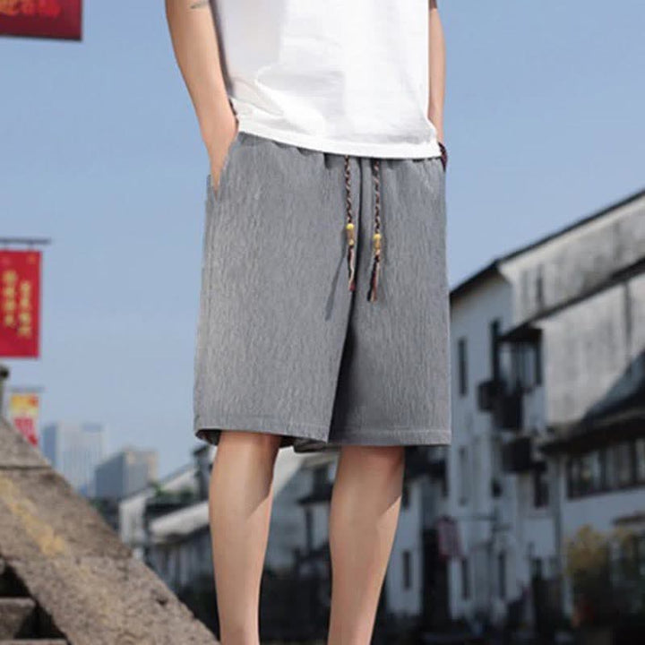 Buddha Stonesサマーカジュアル ドローストリング 無地 バミューダショーツ メンズ ポケット付き - 銀 - US/UK/AU46, EU56 （5XL） - image 18