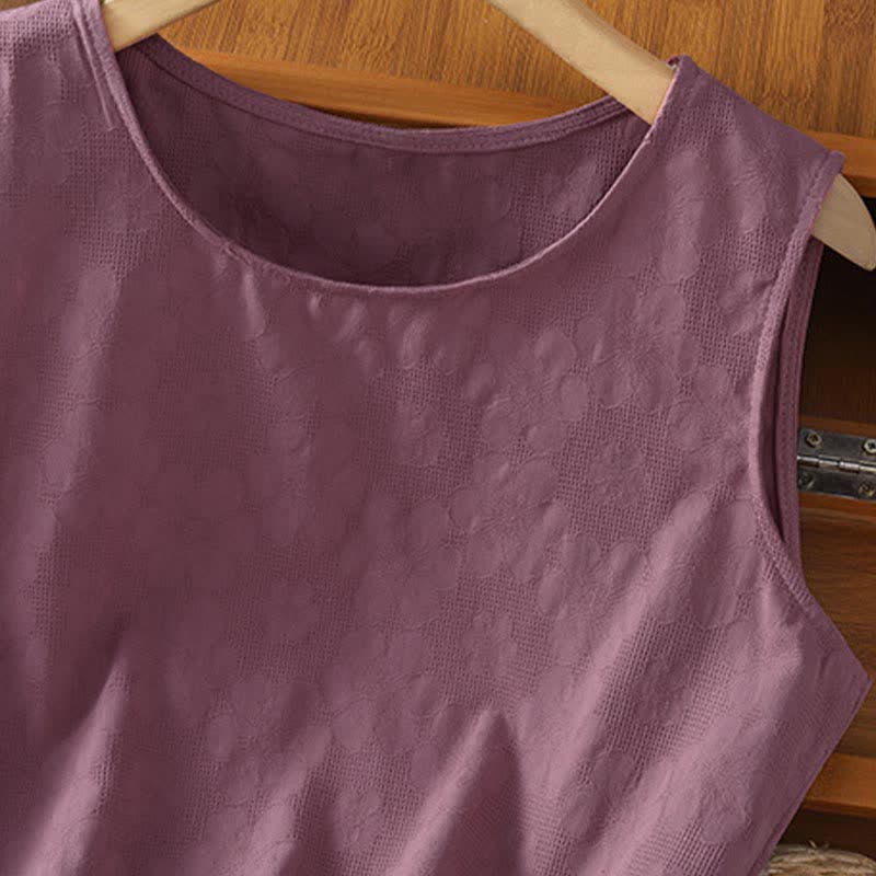 Buddha Stones 夏物カジュアルサイドスリットフラワーレディースノースリーブTシャツタンクトップ - image 10